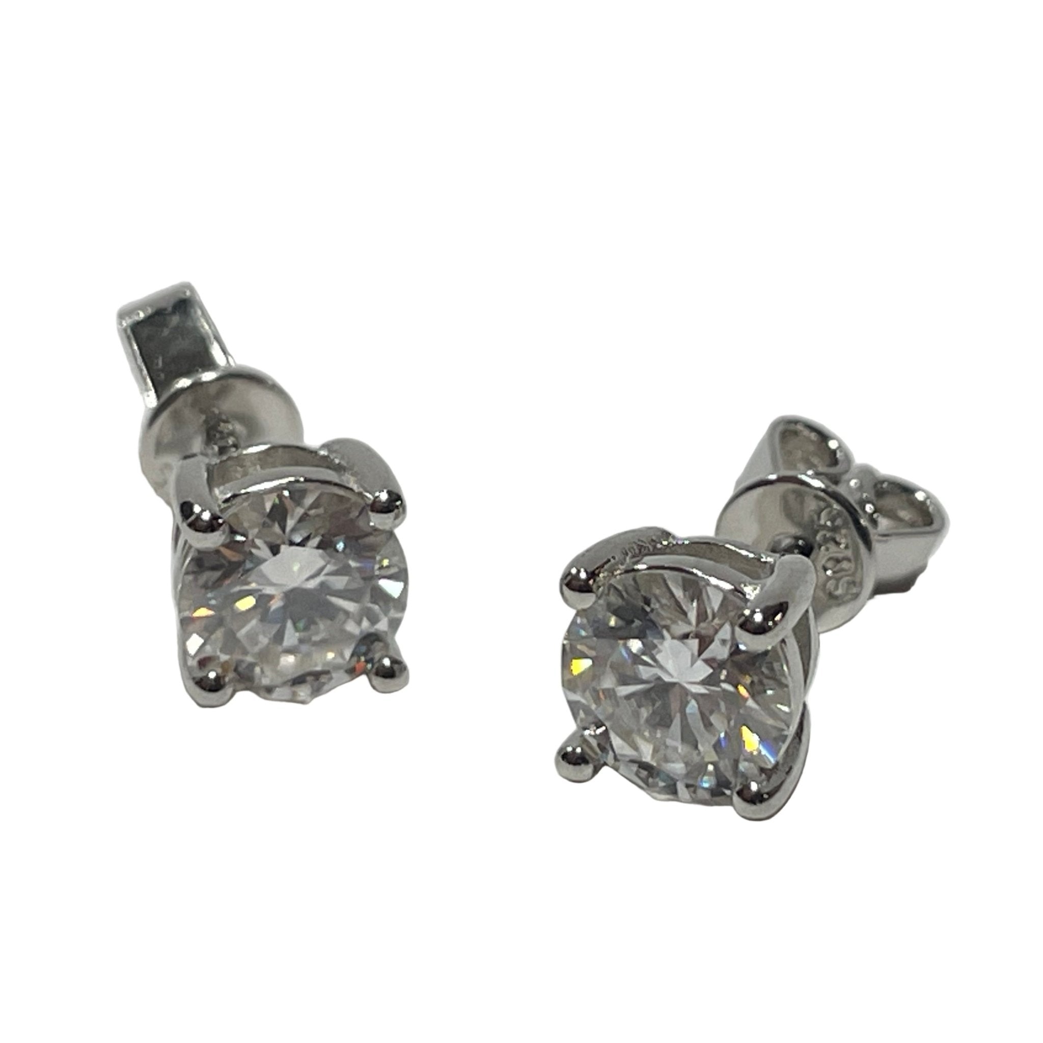 Round Cut Moissanite Earrings - Clear Stone Jewelers