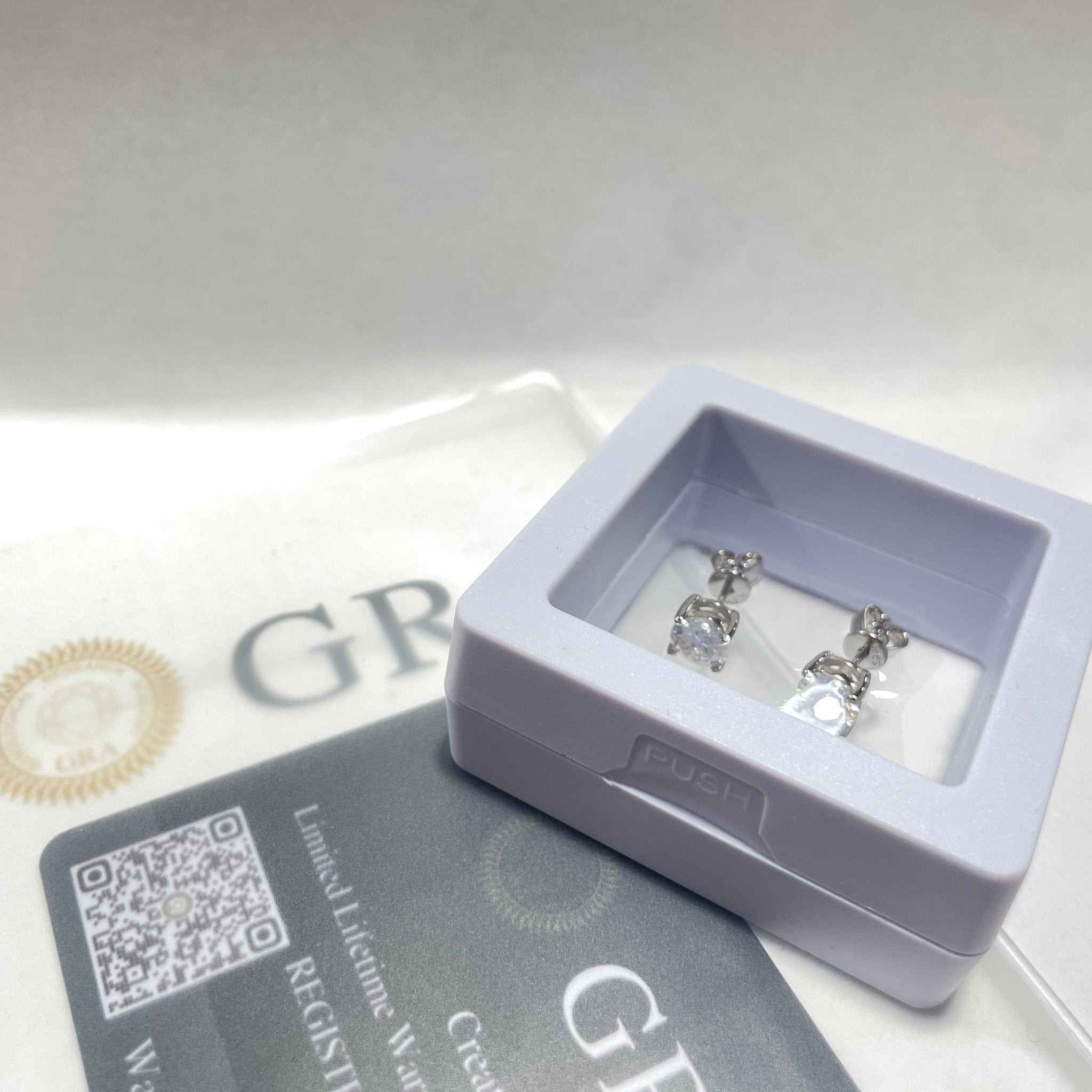 Round Cut Moissanite Earrings - Clear Stone Jewelers