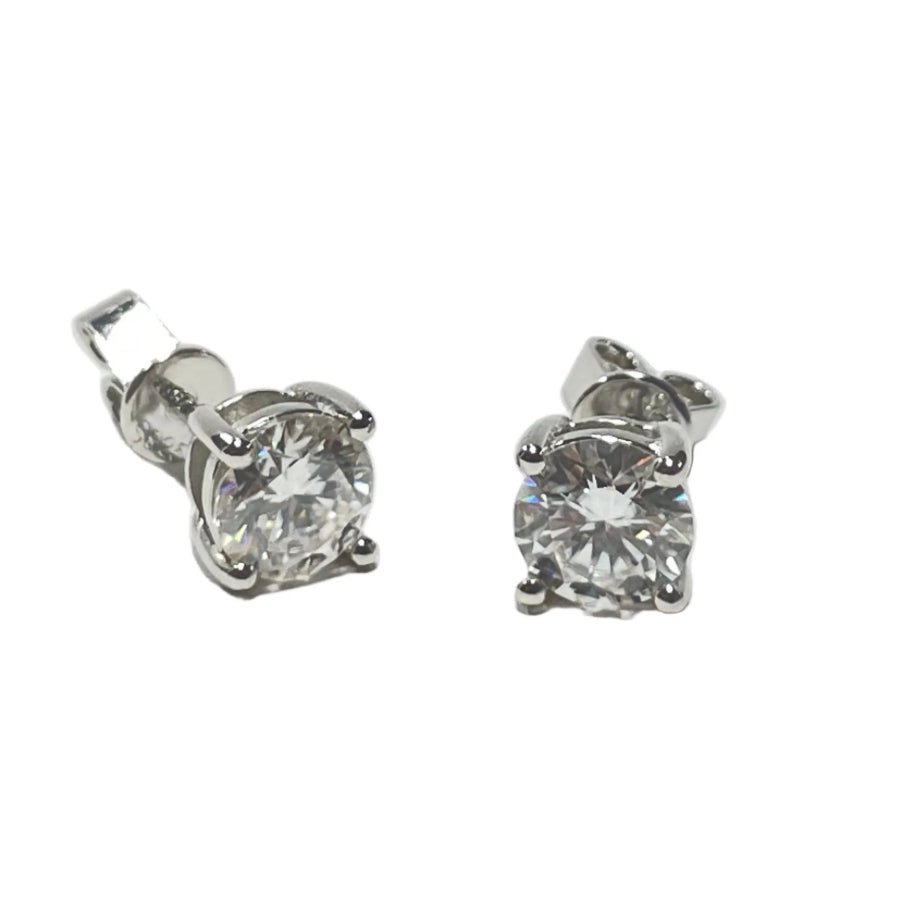 Round Cut Moissanite Earrings - Clear Stone Jewelers